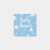 Babydusche Puffy White Clouds Post-it Klebezettel (Vorderseite)