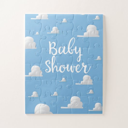 Babydusche Puffy White Clouds Puzzle (Vertikal)