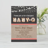 Babydusche Q GRILLEN Chalkboard Einladung (Stehend Vorderseite)