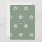 Babydusche QR-Code Blumenblütenmatte Grün Niedlich Einladung (Rückseite)