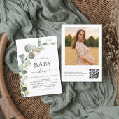 Babydusche QR Code Foto Greenery Eucalyptus