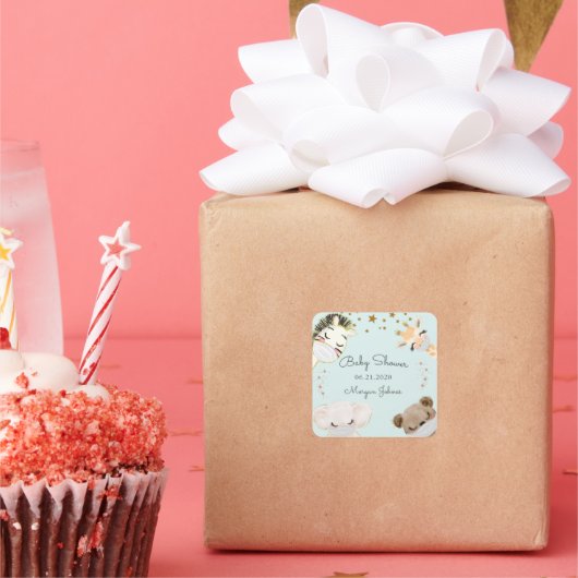 Babydusche Quadratischer Aufkleber (Party)