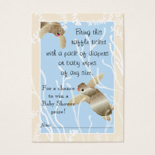 Babydusche Raffle Ticket/Creme/Blue Turtle