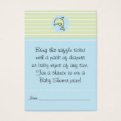 Babydusche - Raffle Ticket/Green/Blue Dolphin (Vorderseite)