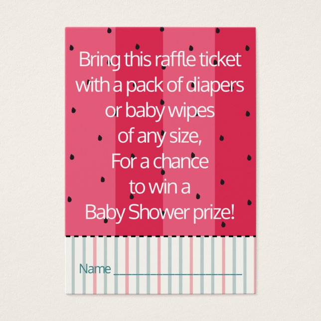 Babydusche Raffle Ticket/Umbrella Watermelon (Vorderseite)
