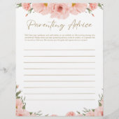 Babydusche - Ratschläge für Eltern Briefbogen (Vorderseite)