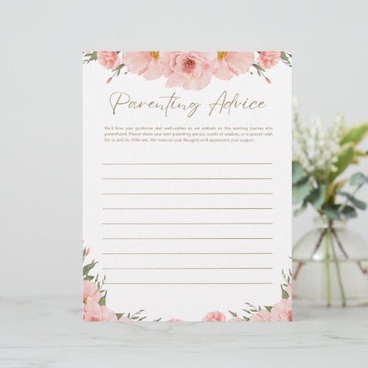 Babydusche - Ratschläge für Eltern Briefbogen (Stehend Vorderseite)