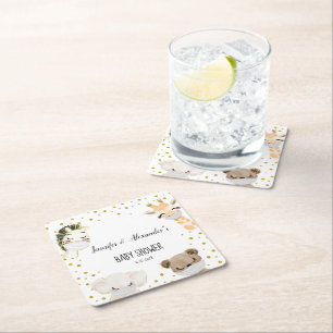 Babydusche Rechteckiger Pappuntersetzer