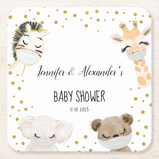 Babydusche Rechteckiger Pappuntersetzer (Vorderseite)