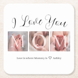 Babydusche Rechteckiger Pappuntersetzer