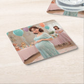 Babydusche Rechteckiger Pappuntersetzer (angewinkelt)