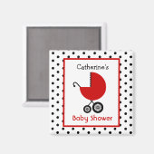Babydusche - Red Carriage and Polka Dot Magnet (Vorderseite/Rückseite)