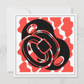 Babydusche Red & White Schnuller Einladung (Vorderseite)