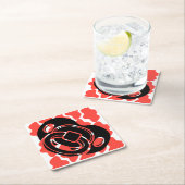 Babydusche Red & White Schnuller Rechteckiger Pappuntersetzer (Vor Ort)