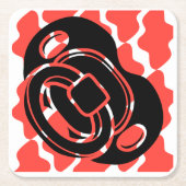 Babydusche Red & White Schnuller Rechteckiger Pappuntersetzer (Vorderseite)