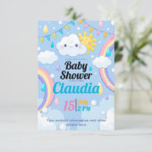 Babydusche Regenbogen Dankeskarte (Stehend Vorderseite)