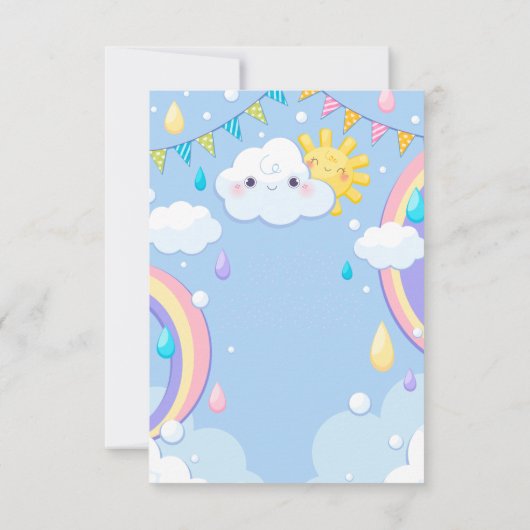 Babydusche Regenbogen Dankeskarte (Rückseite)