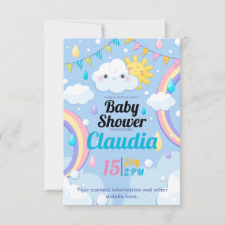 Babydusche Regenbogen Dankeskarte