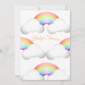 Babydusche Regenbogenwolken farbenfroh Einladung (Rückseite)