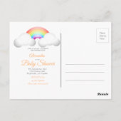 Babydusche Regenbogenwolken farbenfroh Postkarte (Rückseite)