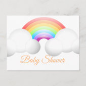 Babydusche Regenbogenwolken farbenfroh Postkarte (Vorderseite)