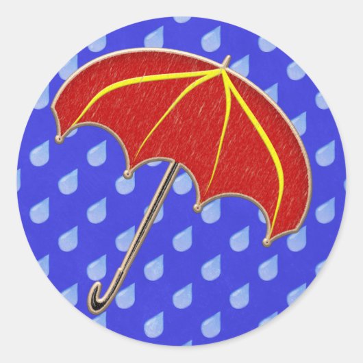 Babydusche - Regenschirm: Einladung von Umschlag A Runder Aufkleber (Vorderseite)