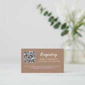 Babydusche Registrierung QR Code Gentle Brown Begleitkarte (Stehend Vorderseite)