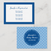 Babydusche Registrierungskarte mit Datum - Blau Begleitkarte (Vorne/Hinten)