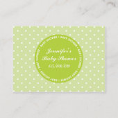 Babydusche Registrierungskarte mit Datum - Grün Begleitkarte (Rückseite)