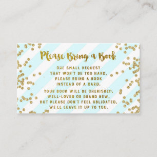 Babydusche Reservierungskarte Blue Gold Confetti Begleitkarte