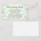 Babydusche Reservierungskarte Blue Gold Confetti Begleitkarte (Vorne/Hinten)