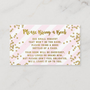Babydusche Reservierungskarte Pink Gold Confetti Begleitkarte