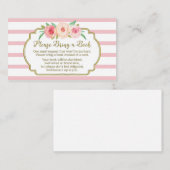 Babydusche Reservierungskarte Rosa Streifen Begleitkarte (Vorne/Hinten)