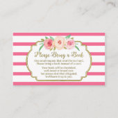 Babydusche Reservierungskarte Rosa Streifen Begleitkarte (Vorderseite)