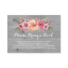 Babydusche Reservierungskarte Rustikale Holzflora