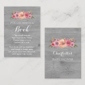 Babydusche Reservierungskarte Rustikale Holzflora Begleitkarte (Vorne/Hinten)