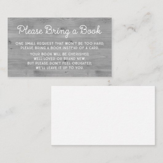 Babydusche Reservierungskarte Rustikales graues Ho Begleitkarte (Vorne/Hinten)