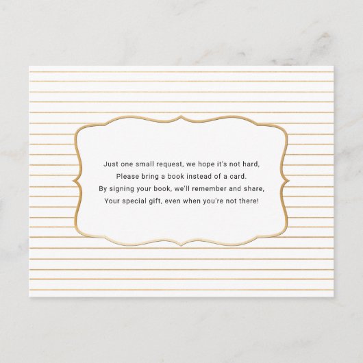 Babydusche Reservierungskarte, weißes Gold Einladungspostkarte (Vorderseite)