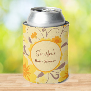 Babydusche Retro-Sonnenschein-Blüte- Dosenkühler