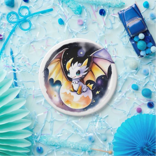 Babydusche: Roaring Dragon Theme Pappteller (Party)