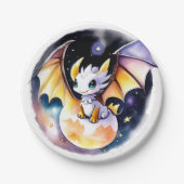 Babydusche: Roaring Dragon Theme Pappteller (Vorderseite)