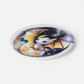 Babydusche: Roaring Dragon Theme Pappteller (Schrägansicht)