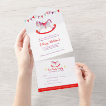 Babydusche Rock-Hobby Pferd niedliche Aquarellfarb