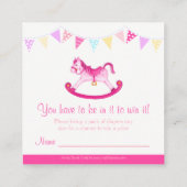 Babydusche Rockpferd-Art-Degustationskarten Begleitkarte (Rückseite)