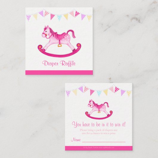 Babydusche Rockpferd-Art-Degustationskarten Begleitkarte (Vorne/Hinten)