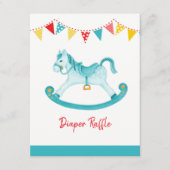 Babydusche Rockpferd Windeln Toma aqua Begleitkarte (Vorderseite)