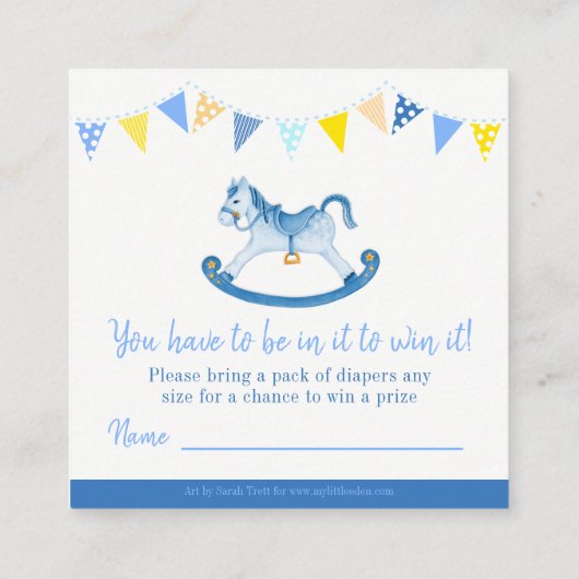 Babydusche Rockpferde-Gewinnkarten Begleitkarte (Rückseite)