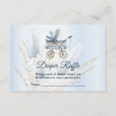 Babydusche Roller Blue Floral Diaper Raffle Begleitkarte (Vorderseite)