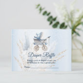 Babydusche Roller Blue Floral Diaper Raffle Begleitkarte (Stehend Vorderseite)
