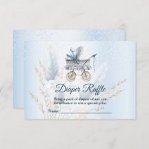 Babydusche Roller Blue Floral Diaper Raffle